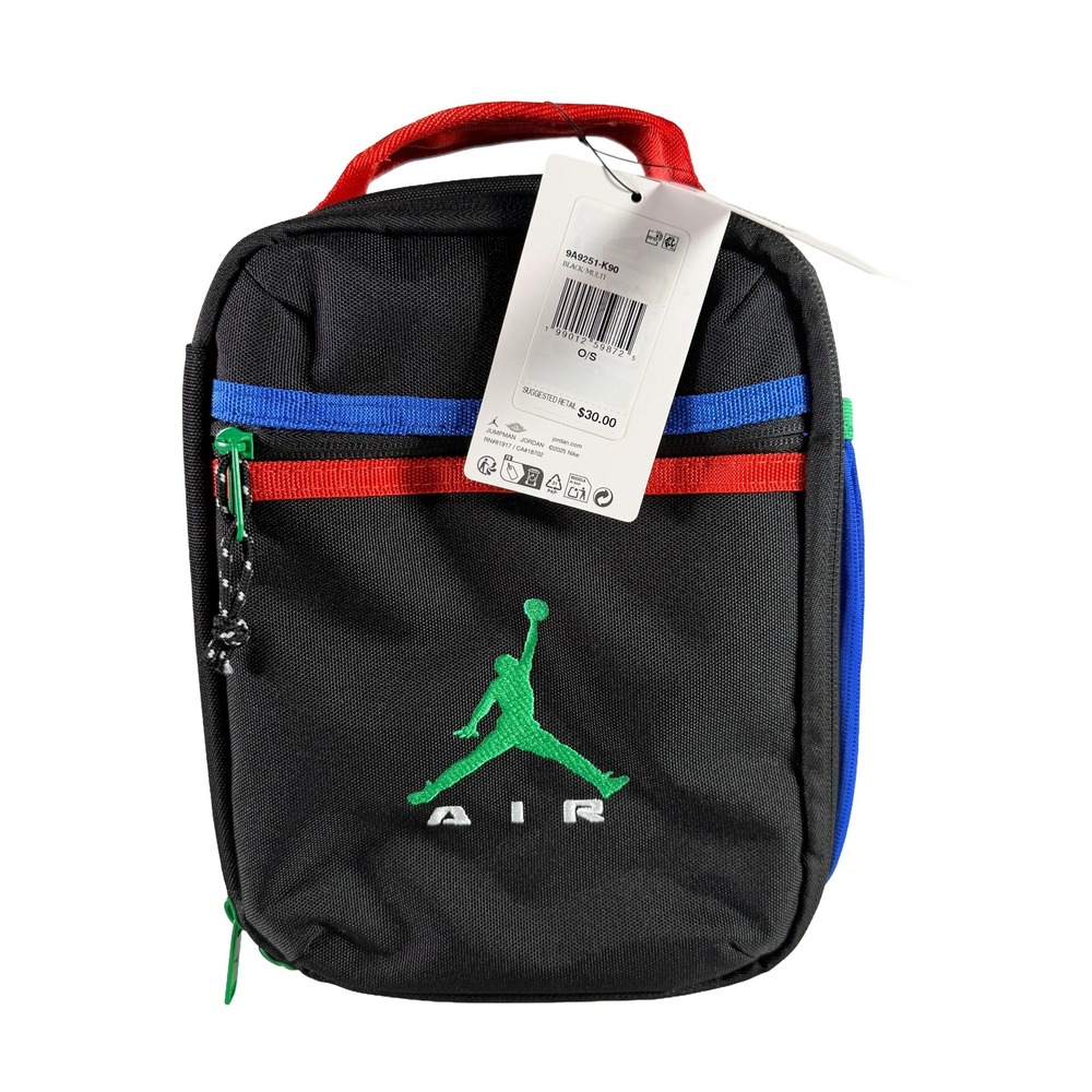 Nike Air Jordan Insulated Lunch Box Bag Jumpman Black Multi 9A9251-K90 NWT